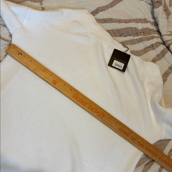 Stateside Polar Fleece Off the Shoulder Sweatshirt white super soft xs oversized - Picture 6 of 8